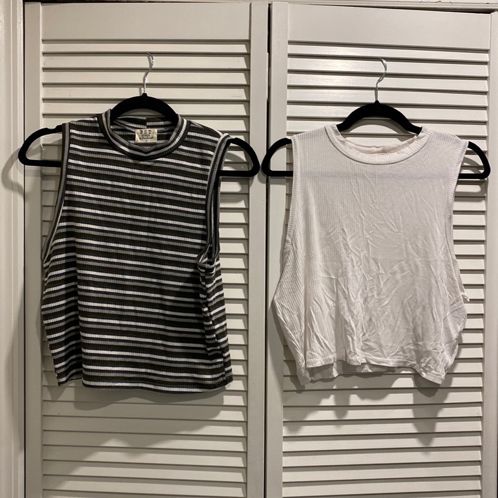 Two PST Crop Top Tanks